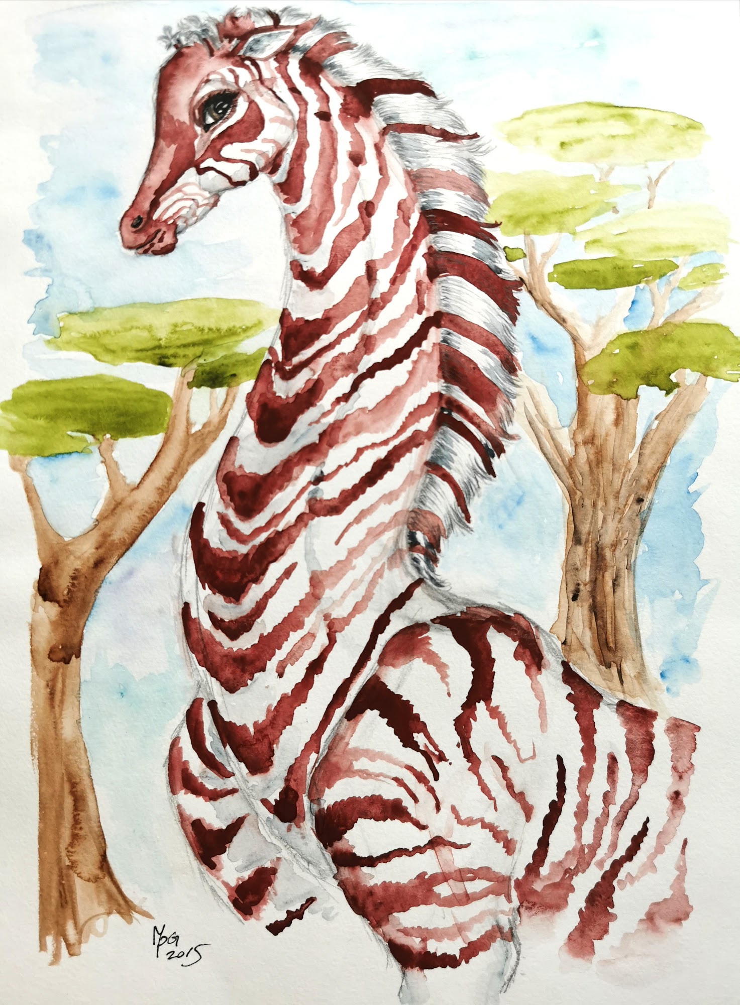 Fabeldyret 2015 - akvarel på papir
29,5 cm * 21 cm 
300 kr