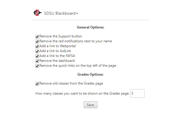 SDSU Blackboard+ chrome extension