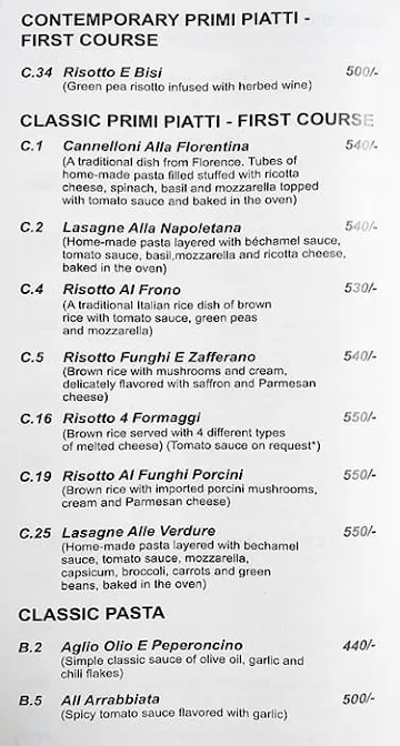 Little Italy menu 