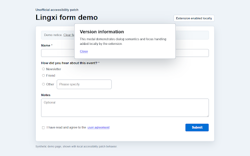 Lingxi Form Accessibility Patch screenshot 2