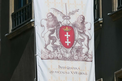 Old-Gdansk-flag.jpg - Detail of a flag in Old Gdansk, Poland. 