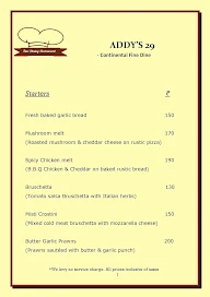 Addys'29 menu 2