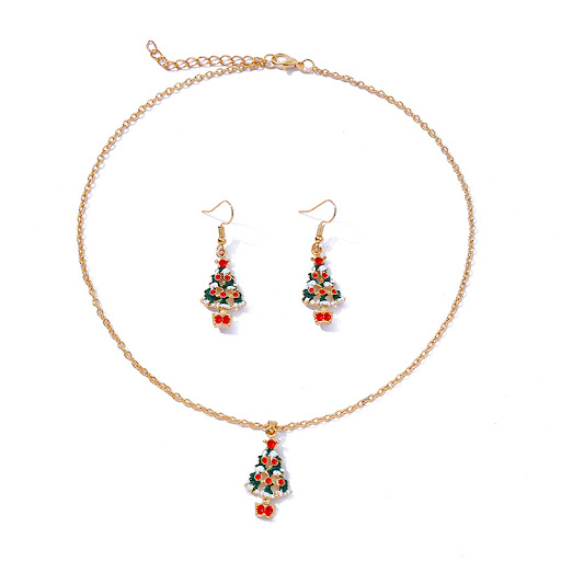 Title 5, Fashion Simple Oil Dripping Christmas Tree Earr...