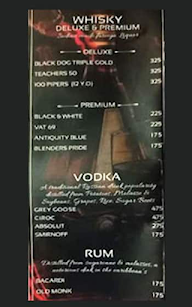 Martini In The Clouds menu 1