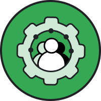 Gear icon with people inside
