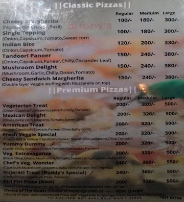 Buddy Pizza Nikol menu 