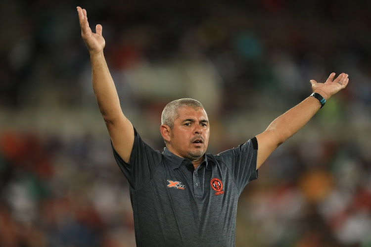 Clinton Larsen coach of Polokwane City during the Absa Premiership match between Polokwane City and Orlando Pirates at New Peter Mokaba Stadium on January 07, 2020 in Polokwane, South Africa.