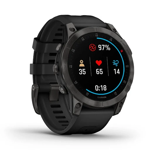 Đồng hồ thông minh Garmin epix Gen 2, Đen, Xám Carbon DLC Titaniumvới Dây Silicone,SEA (010-02582-18)