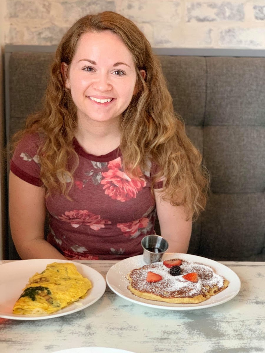 The house omelet with the gluten free pancake.