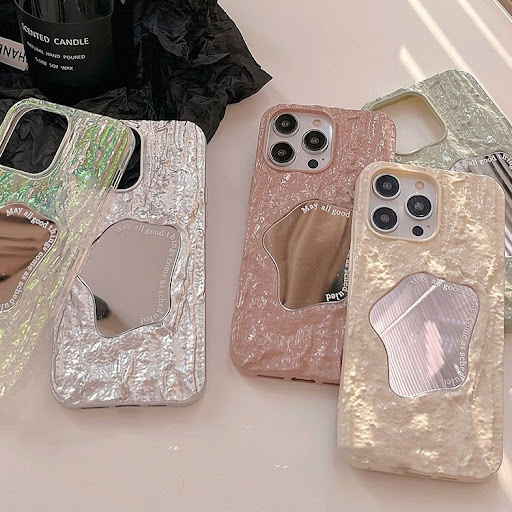 Title 7, Pleated Shaped Mirror Phone Case, providing sty...