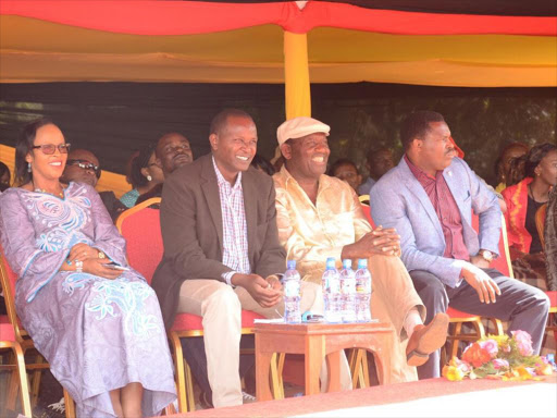 MP Jamleck Kamau arriving for a thanksgiving ceremony in Kigumo constituency, Saturday, August 27. /ALICE WAITHERA