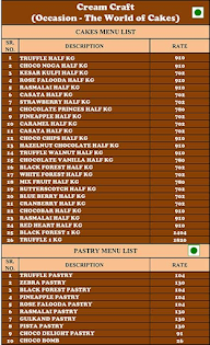 Cream Craft - Premium Cakes & Bakery Products menu 2