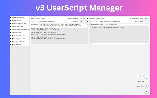 ScriptRunner - v3 userScript manager