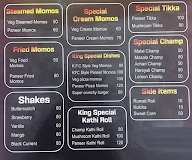 King Momos menu 1