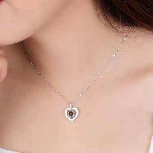 Title 3, Womens 100 Languages I Love You Memory Necklace