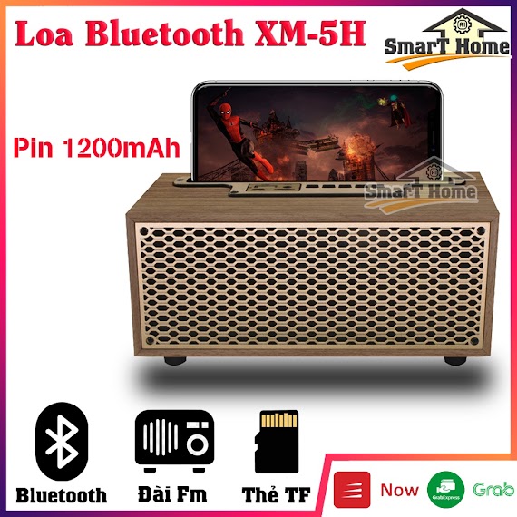 Loa Bluetooth Mini Xm - 5H Tích Hợp Radio - Loa Mini Vỏ Gỗ Vintage Công Suất Âm Thanh 8W , Âm Thanh Hifi Cực Chill