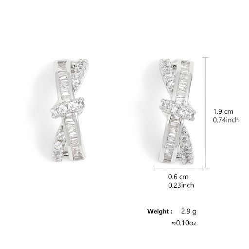 Title 1, Womens Cross Fine Zircon-embedded Earrings, Si...