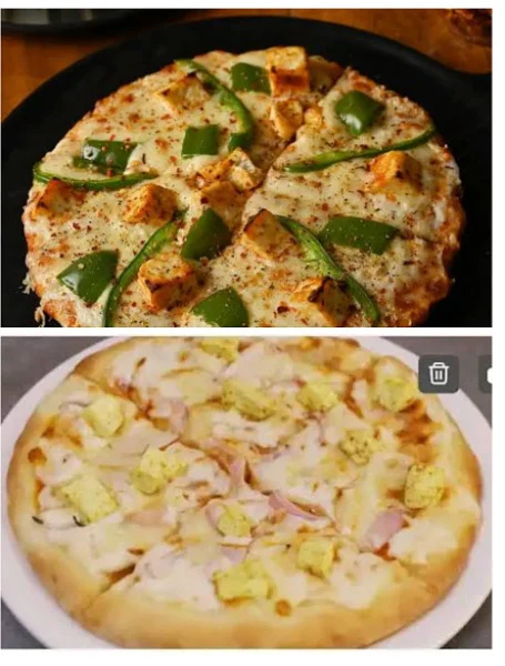 2 Pizza (Medium 6 Slice)Onion Paneer Pizza + Corn Paneer Pizza