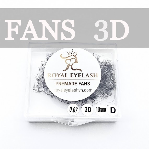 Mi Fans Sẵn 3D Royal Eyelash Lông Chồn Cao Cấp / 500 - 1000 Fans / C, Cc, D / 0.07