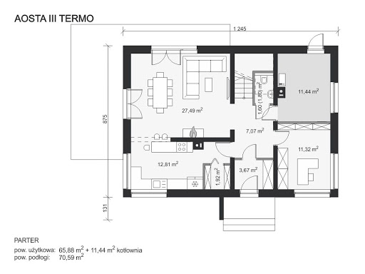 Aosta III Termo - Rzut parteru