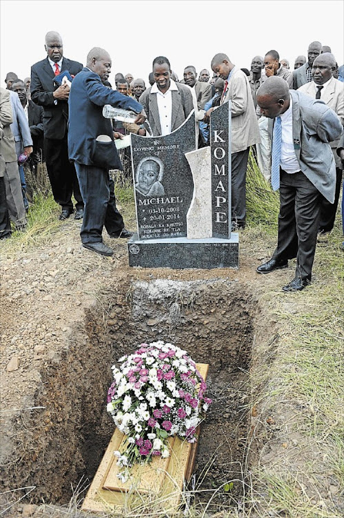 The funeral of Michael Komape, who fell into and died in the pit toilet at his school in a village in Limpopo