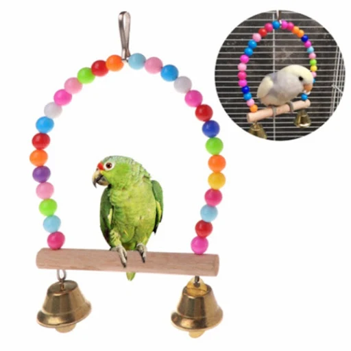 Parrots Toys Bird Swing Exercise Climbing Hanging Ladder Bridge Wooden Rainbow Pet Parrot Macaw Hammock Bird Toy With Be