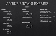 Ambur Biryani Express menu 1