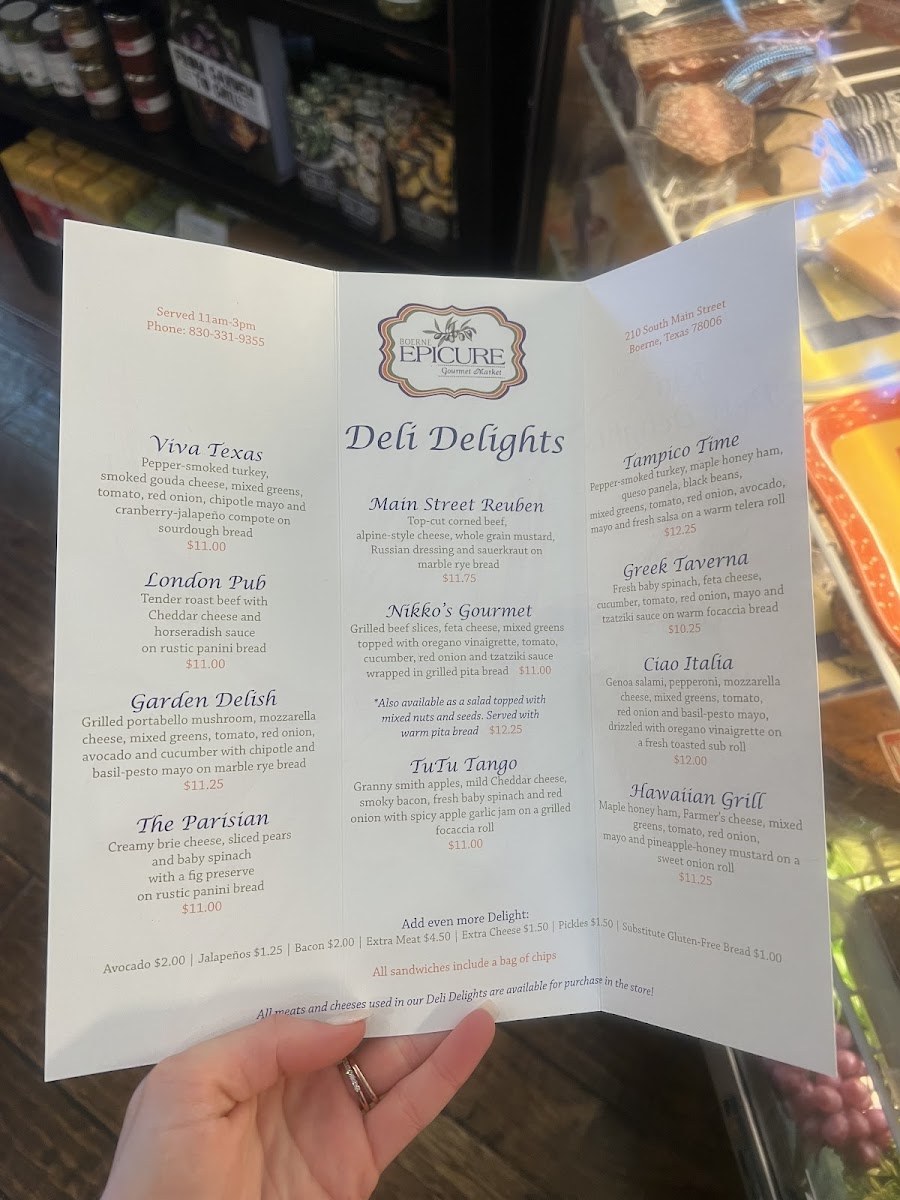 Deli Menu