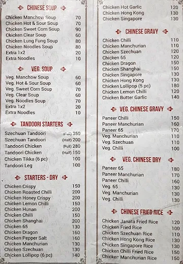 Janata Restaurant menu 