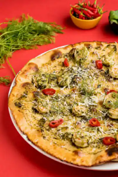 Pesto Prawn & Parmesan Shavings Pizza (12 Inch)