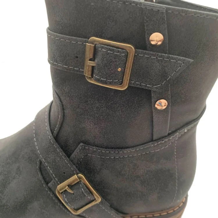 Title 7, Bottines Martin pour femmes avec boucle ronde, ...