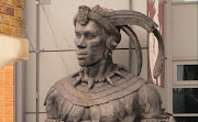 This statue in London served as the 'template' for graphic designer Becca Saladin's portrait of a modern-day Shaka Zulu (see below).