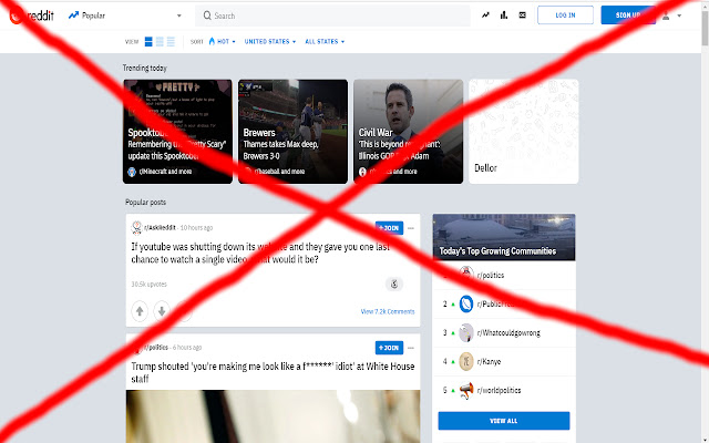 RedirectFromRedditNewsFeed chrome extension