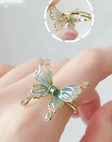 Schmetterlingsring mit blauem Epoxy - 2
