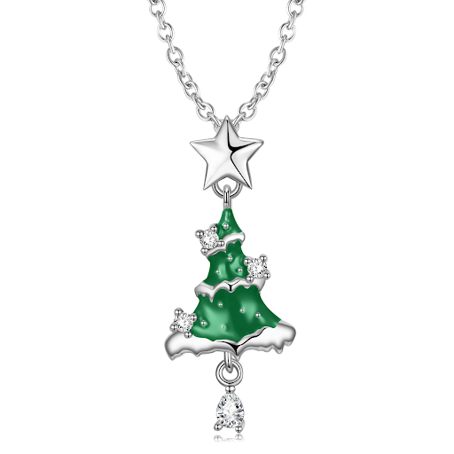 Title 1, Christmas Gift Christmas Tree Necklace S925 Ste...