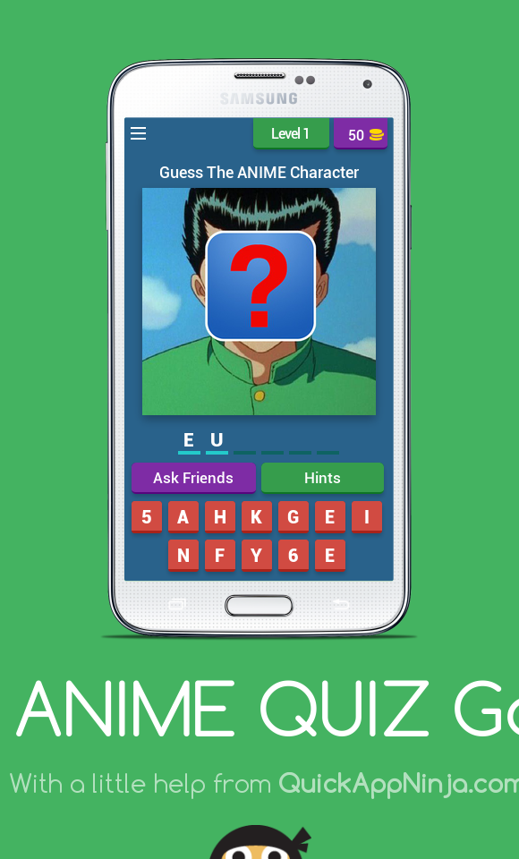 Android application ANIME QUIZ Game screenshort