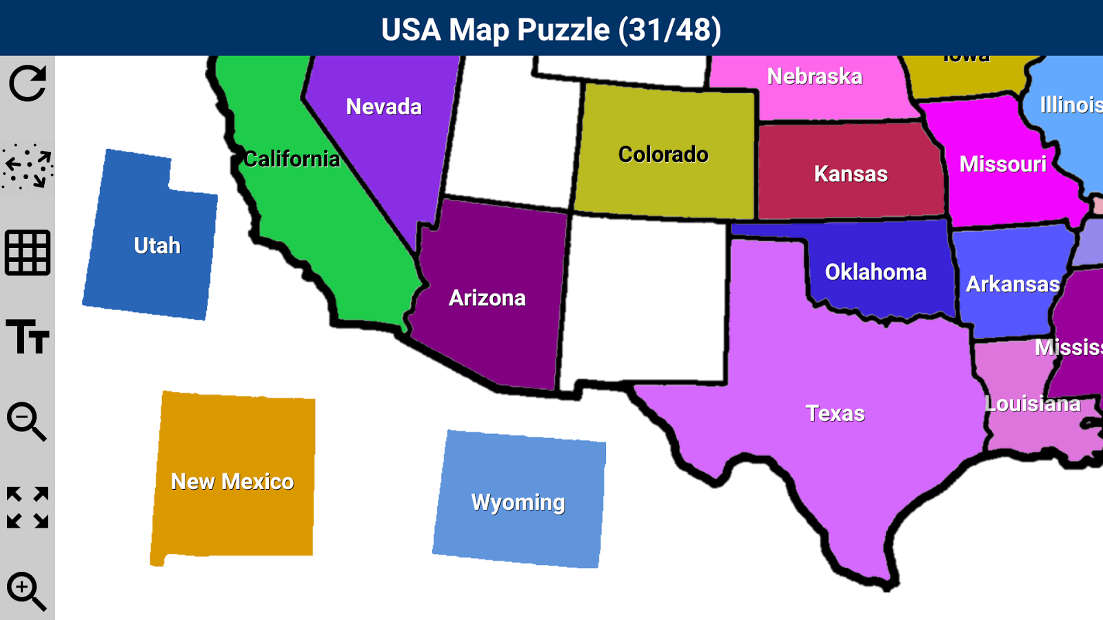 Geography United States Map Quiz App 