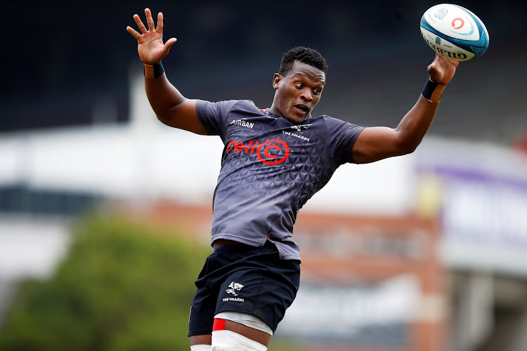 Sharks player Phendulani Buthelezi during the training session at Hollywoodbets Kings Park on August 29 2022.