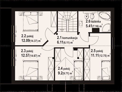 Orłowo a3 dws - Rzut poddasza