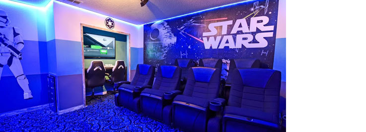 Star Wars cinema room in Orlando villa West Haven