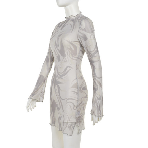 Title 12, Womens Fashion Blooming Mesh Floral Print Horn...