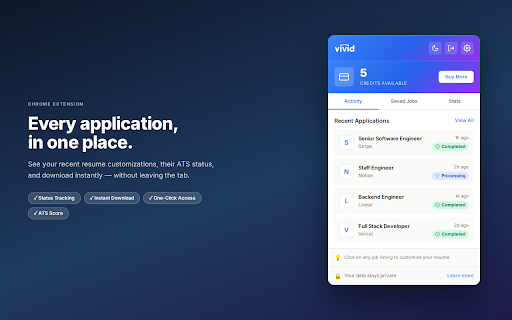 Vivid Resume Customizer screenshot 1