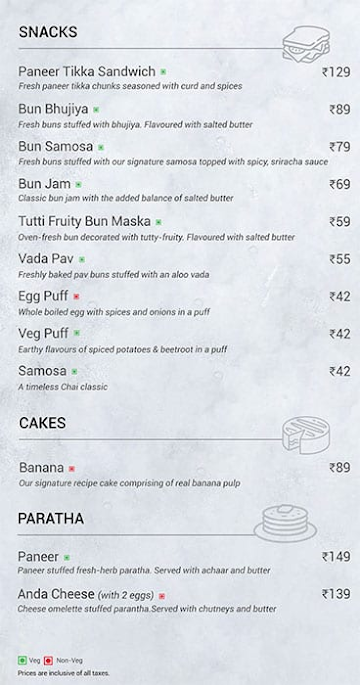 Chai Point menu 