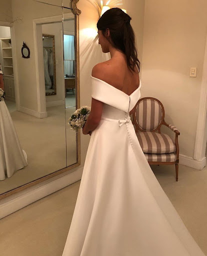 Title 4, Simple A Line Wedding Dresses Satin Off The Sho...