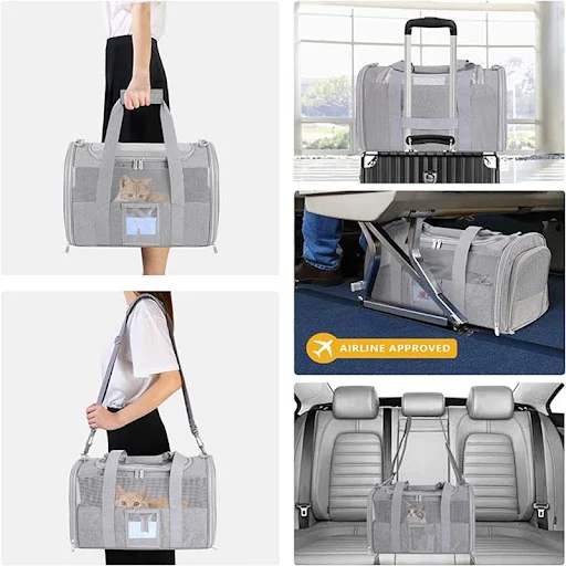 Pet Dog Carrier Bag Soft Side Backpack Cat Pet Carriers Dog Travel Bags Airline Approved Transport For Small Dogs Cats O