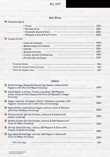 BOCCA Cafe menu 