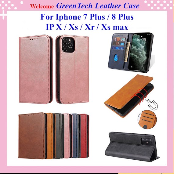 Bao Da Ốp Lưng Dành Cho Iphone 7 Plus, 8 Plus, Ip X, Ip Xs, Ip Xr, Ip Xs Max Dạng Ví Cao Cấp, Kiểu Dáng Sang Trọng Thời Trang, Ngăn Đựng Thẻ Tiện Lợi, Bảo Vệ Điện Thoại Toàn Diện