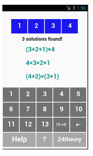 4 numbers 24 Solver