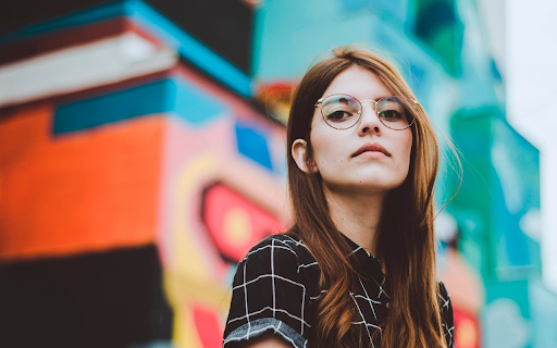 Girl wearing glasses