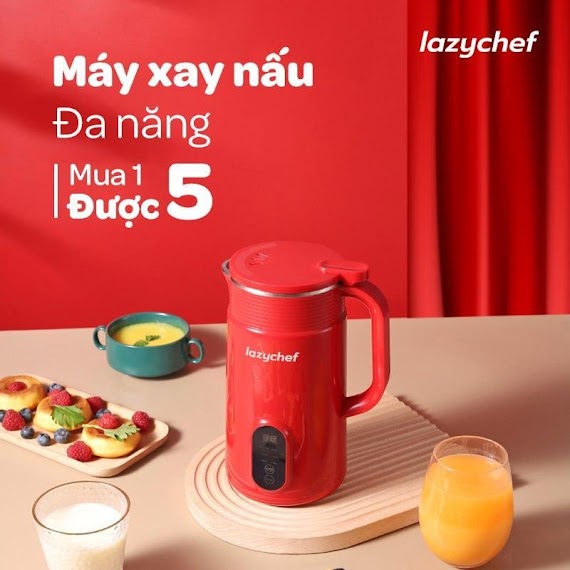 Máy Xay Nấu Đa Năng 5 Chức Năng, Máy Xay Sữa Hạt, Nấu Sữa Đậu Nành, Nấu Soup, Nấu Smoothie - Hàng Chính Hãng